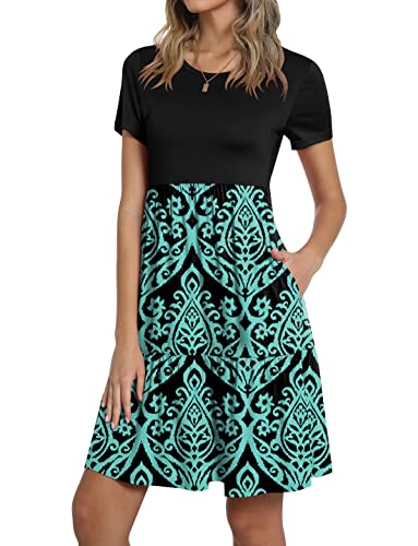Image of TAOHUADAO 2026 Summer Dresses for Women Short Sleeve Ruffle Casual Sundress with Pockets