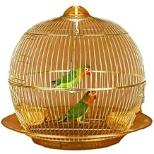 Birdcage Indoor Outdoor Wrought Iron Birdcages Round Bird Cage Creative Vintage Bird Carriers Portable Gold Home Bird Cages Flight Cage for Birds