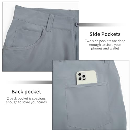 Short masculino de golfe, ajuste seco, ao ar livre, leve, elástico, casual, para caminhadas, Azul cl