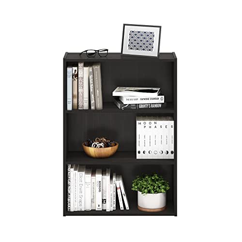 Furinno Pasir 3-Tier Open Shelf Bookcase, Espresso #TOP4
