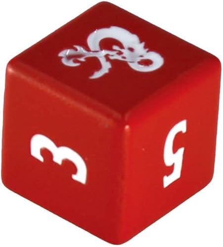 Miniatura 5 de Juego de dados D6 de metal pesado rojo y blanco para mazmorras y dragones ideal para juegos de rol DND MTG como dados de jugador o dados de juego de
