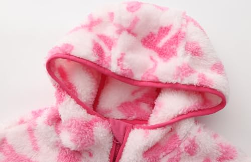 Image of Girl's Jacket Kids Full Zip Ultra Soft Sherpa Fleece Hoodie Sweatshirt