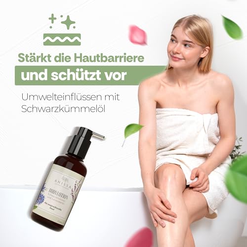 Anissa Naturkosmetik Bodylotion - verzorging voor veeleisende en gevoelige huid, hydraterend, natuurlijke ingrediënten, veganistisch, 200 ml - Body Lotion Dames Skin Care - Afbeelding 6