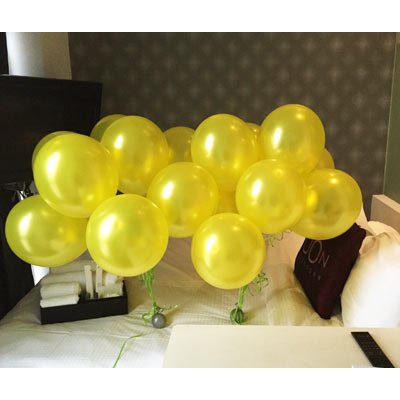 Metallic Shiny Peal Finish Balloons - Pack of 25 (Yellow) - Image 2 thumbnail