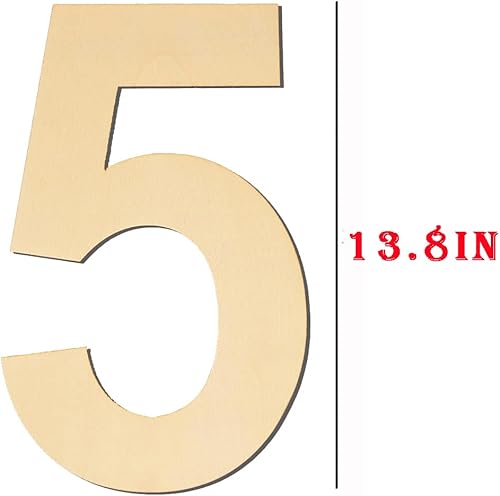 Vista 15 de Números de madera grandes de 15 pulgadas, número 6 de madera en blanco, números grandes de madera sin terminar para manualidades, letreros