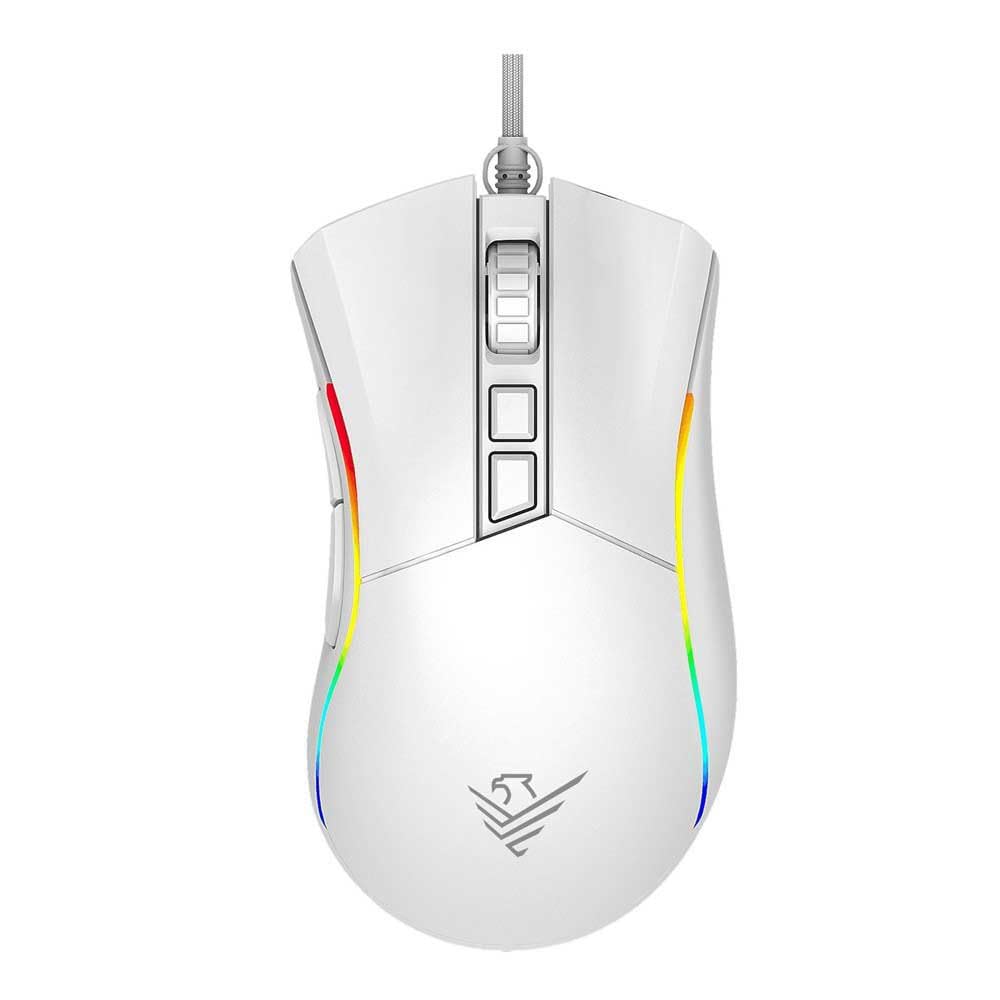 Phoenix Technologies Souris de Gaming RVB Haute Performance et Logiciel de Configuration (Câble, Blanc)