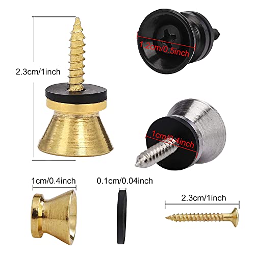 Riem Knoppen Gitaar 15 Stuks Guitar Strap Locks Metal End Pin Guitar Strap Buttons Metalen Knop Gitaar Quick Strap Lock Metalen Gitaarband Knoppen voor Ukelele Gitaar en Elektrische Bas - Image 4