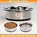 Neater Pet Brands Stainless Steel Dog Bowls with Non-Slip Rubber Bottom – 2 Cup (16 oz), Black - Set of 2 Heavy Duty Metal Dog Bowls, Dishwasher Safe, Food or Water Bowl, Ideal for Small Dogs & Cats