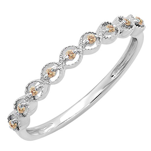 Dazzlingrock Collection 0.10 Carat (ctw) Sterling Silver Round Blue Diamond Ladies Wedding Stackable Band 1/10 CT, Size 7