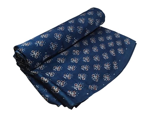 Image of Ethnics of Kutch Women's Ajrakh Modal Silk Natural Dye Hand Block Print Unstitched Kurta Fabric (For Lenght - Refer Bullet Point Below)