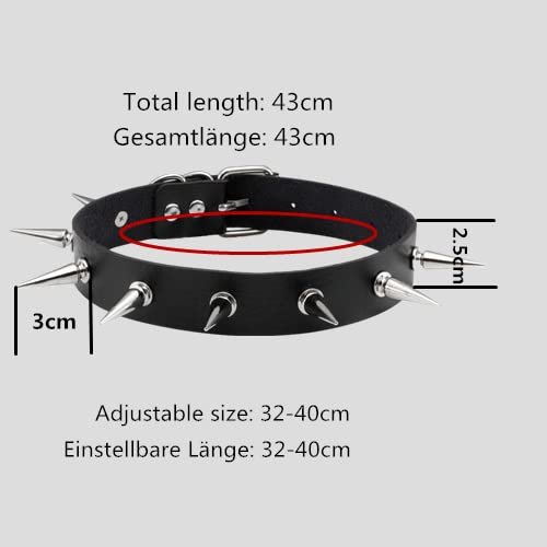 MILAKOO Gothic Choker Damen Nieten Choker Herren Spikes Choker Punk Lederhalskette verstellbar