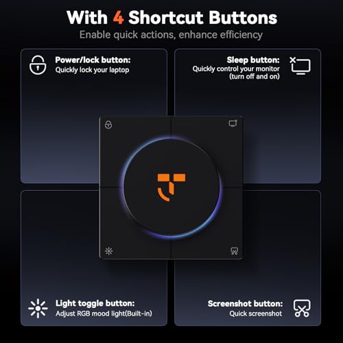 TobenONE 10-in-1 USB C Hub with Shortcut Keys, Volume Knob, 4K HDMI