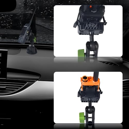 Image of HYS 2 Way Radio Mounting Brackets W /Universal 1 /4 Thread for Car & Tripod | Secure, Quick Release Adjustable HT'S Holder for Motorola, Kenwood & ICOM Handheld Radio with Belt Clip Mount Holder