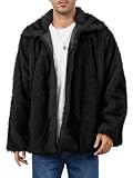Ogfao Mens Faux Fur Coat Fluffy Furry Jackets Lapel Collar Long Sleeve Warm...