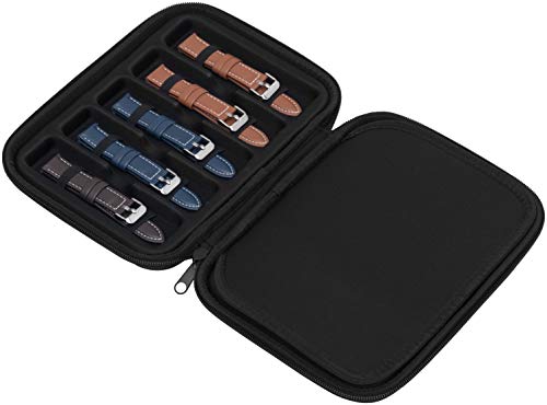 Watchpod Watch Band Organizer Case | Holds 9 Bands And 1 Tool For Storage And Travelling | Large Size W/Zipper (Black) #TOP2