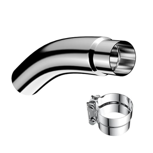 ZYHW Exhaust Tip, 4 Inch (ID) Diesel Exhaust Tip with a Clamp, 4'' Inlet 5'' Outlet Chromed Exhaust Tip for Pickups, Trucks and Cars