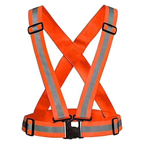 Image of Robustt High Visibility Protective Safety Reflective Vest Belt Jacket, Night Cycling Reflector Strips Cross Belt Stripes Adjustable Vest Safety Jacket