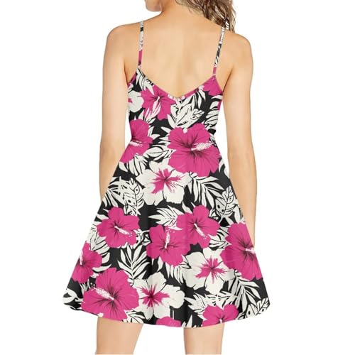Image of Biyejit Women Casual Loose Dress Strap Long Summer Beach Swing Dress