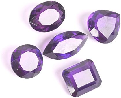 GEMHUB Top Ranked Violet Amethyst 70 Ct. Set of 5 Pcs Different Cuts Loose Gemstone Beads Stones