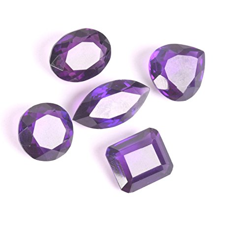 Gemhub Top Ranked Violet Amethyst 70 Ct. Set Of 5 Pcs Different Cuts Loose Gemstone Beads Stones #TOP2