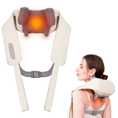 6D Nackenmassagegerät, Kabelloser Schulter- und Nackenmassager mit Knet Massage, 2 Heizstufen & waschbarem Bezug, für Nacken, Schulter, Rücken, Geschenke für Papa Mutter 6D Nackenmassagegerät, Kabelloser Schulter- und Nackenmassager mit Knet Massage, 2 Heizstufen & waschbarem Bezug, für Nacken, Schulter, Rücken, Geschenke für Papa Mutter