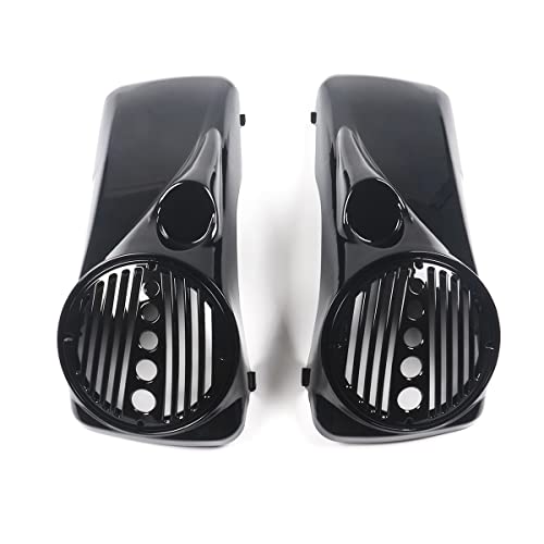 Cubiertas para altavoces de alforjas Vivid Black 8" con puerto para tweeter para Harley Davidson Touring 1994-2013 Electra Glide Street Glide miniatura 1