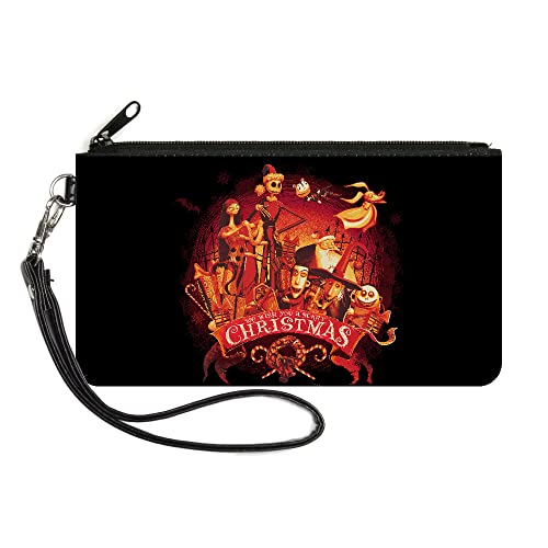 Buckle-Down Disney Wallet, Zip Pouch, The Nightmare Before Christmas We Wish You a Scary Christmas, Canvas