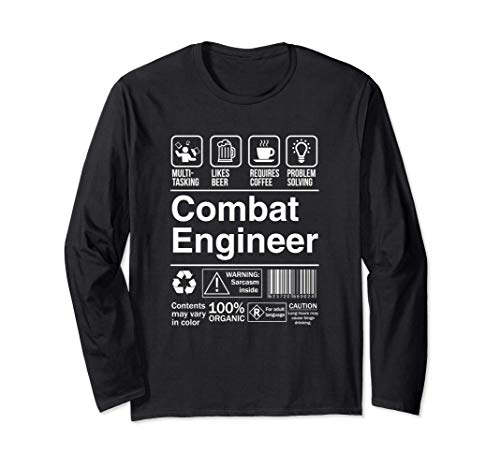 Combat Engineer Product Label Funny Gift Manga Larga