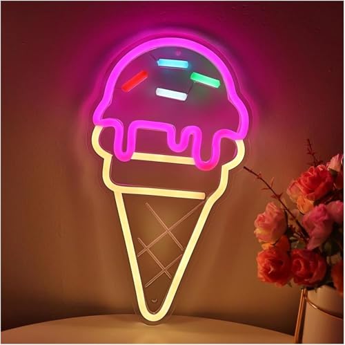 Néon cornet de glace avec paillettes de sucre lumineuses - 5
