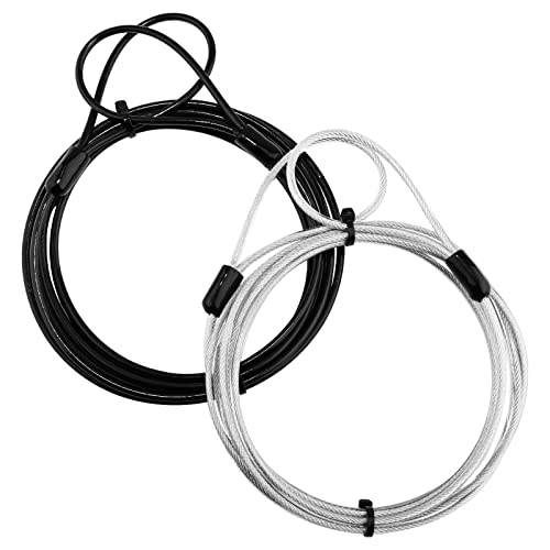 Alston Bike Cable Chain Locks 2M/6.6Ft Safety Cables Lock Loops Braided Steel Cable Coated With Double Lock Loops For Bicycle Boat Gate Motrobike #TOP14