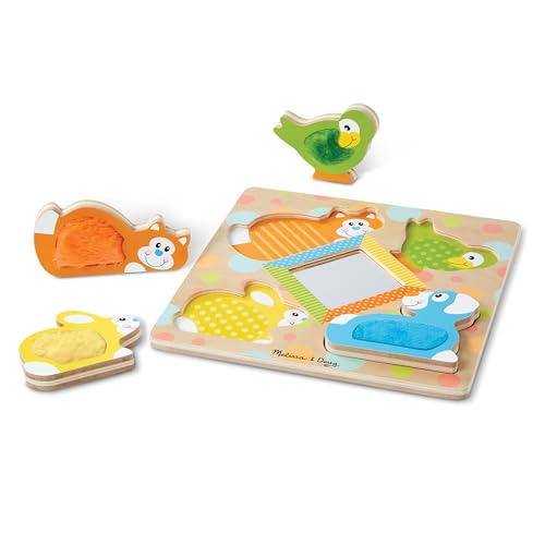 Melissa & Doug First Play Peek-a-Boo Pets Wooden Touch and Feel Puzzle with Mirror Mirror Toy for Babies and Toddlers, Sensory Toy Puzzle — view 5