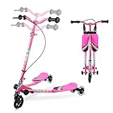 ☆ SICHERHEIT: Die schnell reagierende Handbremse an der Lenkerfront bietet Kindern eine bessere Kontrolle und Sicherheit. Hochleistungsstahlrahmen, 3 PU-Räder und rutschfeste Fußpedale sind aus diesem Roller gefertigt, der mehr Stabilität, mehr Sicherheit und mehr Spaß bietet.