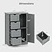 Giantex Bathroom Cabinet, Freestanding Storage Cabinet with 1 Door & 4 Drawers, 3-Level Adjustable Shelf, Anti-toppling System, Modern Storage Organizer for Bathroom, Living Room, Kitchen (Gray)