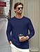 Cotrasen Mens Cotton Long Sleeve Shirts Crew Neck Pocket T Shirts for Men Casual Breathable Comfortable Tee Shirts Navy XL