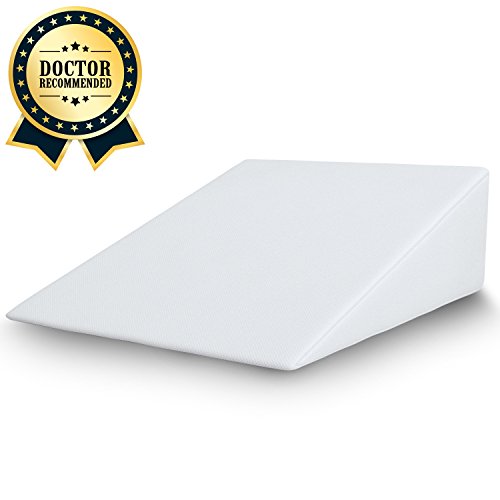 Fitplus Bed Wedge, Premium Wedge Pillow Memory Foam 2 Year Warranty, Acid Reflux Pillow With Removable Cover Dr Recommended For Snoring And Gerds #TOP6