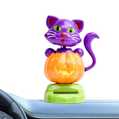 Zuasdvnk Figuras de baile solar | Figura solar de calabaza para decoración de salpicadero de coche | Estatua de adorno de escritorio para vehículo, automóvil, hogar, oficina, caravana, mesa interior