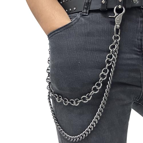 Image of Pants Chain for Men Women,Double Wallet Chain | Stainless Steel Chain for wallet,Heavy Duty Biker Pocket Chains and Jeans