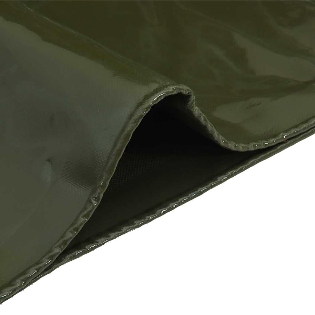 Telone verde oliva, 650 g/m², con rivestimento in PVC, 1,5 x 2,5 m, impermeabile, con occhielli, resistente alle intemperie, agli strappi, ai raggi UV, per giardino, campeggio, auto, mobili