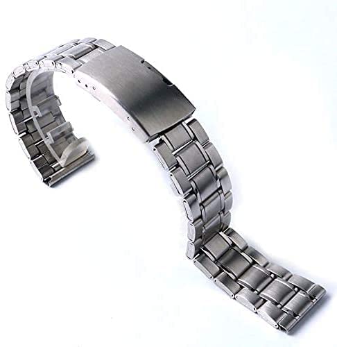 Bracelet de montre 20mm et 22mm en acier inoxydable avec boucle argent et extremite droite