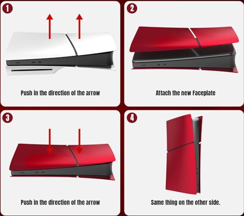 Image of Slim Digital Edition Cover Plates for New PS5 Slim Console, Shell Panels Compatible with New PlayStation 5 Slim Accessories Protective Replacement Faceplate (Volcanic Red)
