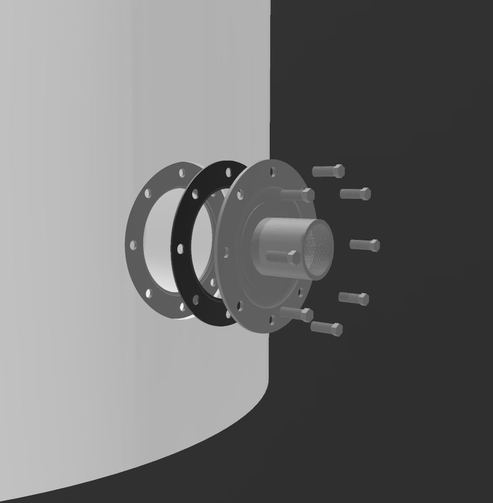 8 Loch Flanschdeckel mit 1 1/2" IG und Dichtung als Adapter für Elektroheizstäbe inkl. Versand
