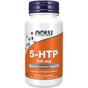NOW Supplements, 5-HTP (5-hydroxytryptophan) 100 mg, Neurotransmitter Support*, 60 Veg Capsules