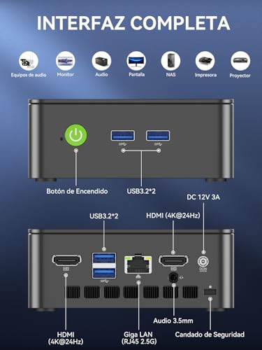 GMKtec G3 Pro Mini-pc, 3 jaar ondersteuning, met Intel i3-10110U (Beats 4300U/3250U) tot 4,1 GHz, Micro PC met 8 GB DDR4 RAM, 256 GB SSD, 3 x USB 3.2, WiFi 6, BT 5.2, 2× HDMI, 1 × 2,5 G LAN - Afbeelding 5