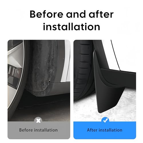 Guardabarros para coche Tesla Model Y contra salpicaduras de lodo en pasos de rueda 3