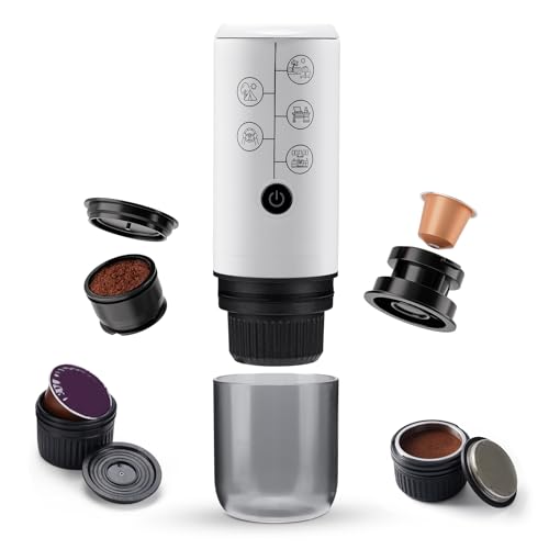 Kavolet Máquina de café Expreso Portátil Recargable de 17 Bares, Máquina Eléctrica para el Hogar, Automóvil, Viajes con Batería 2600 MAh - Compacta y Duradera - café