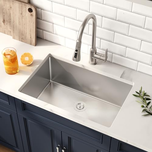 Quikore 27 Inch Undermount Handmade Single Bowl Kitchen Sink