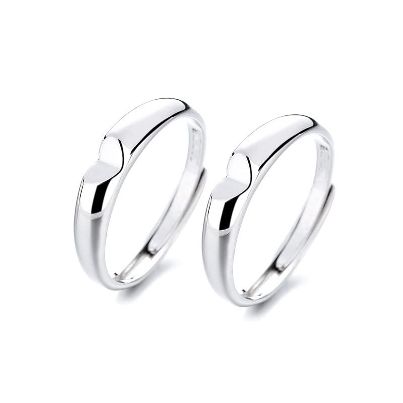 Alliances couple bague de promesse argent 999 cadeau anniversaire romantique