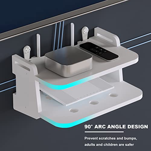 Depila Router Storage Box,Wall Mounted Router Storage Box Floating Shelf Decorative Wifi Hider Set-Top Box Shelf For Router Organizer Routers (Size : 60X21X16Cm) #TOP3