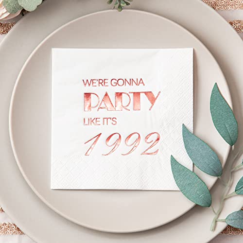 Crisky NPK038-1990GONNAPARTY-ROSEGOLD-50 30Th Birthday Cocktail Napkins Rose Gold thumb #2