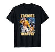 Freddie Mercury tribute merchandise design. Official Licensed Bravado Freddie Mercury Live Homage Champion T-shirt Iconic Music Fashion T-shirt Queen Singer Lightweight, Classic fit, Double-needle sleeve and bottom hem